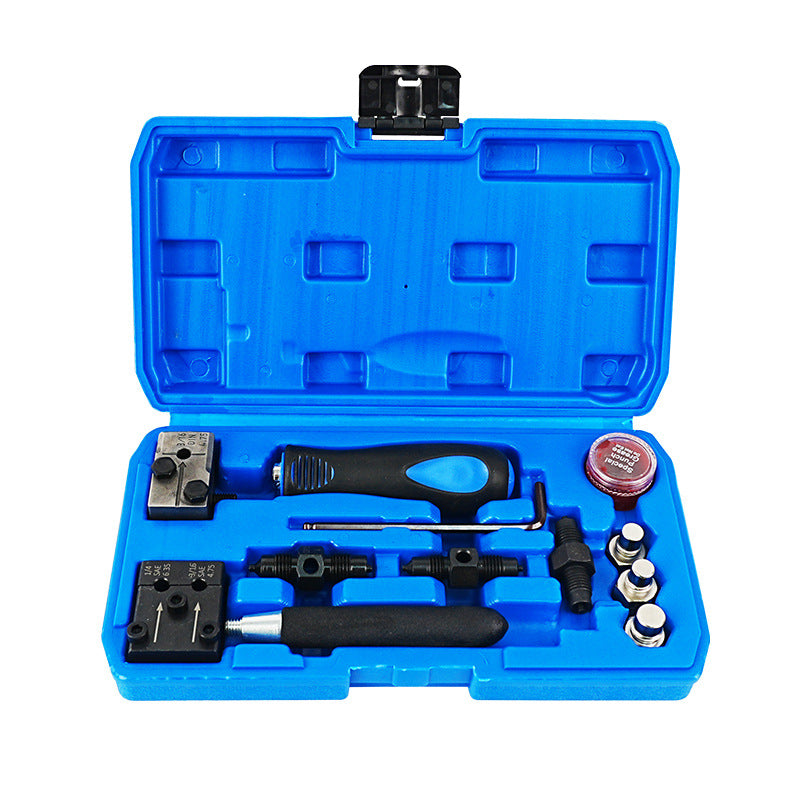 12PCS Brake Line Flaring Tool Kit — 3/16" & 1/4" SAE Double, Bubble & Single Flare