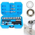 29-Piece Pass-Through Socket Set — 1/4 in Drive Ratchet Wrench Kit with Deep Sockets & Bits