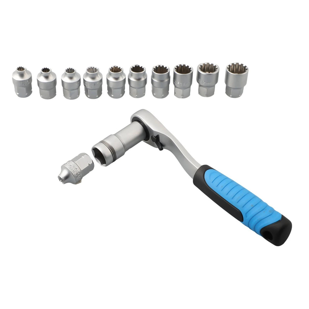 29-Piece Pass-Through Socket Set — 1/4 in Drive Ratchet Wrench Kit with Deep Sockets & Bits