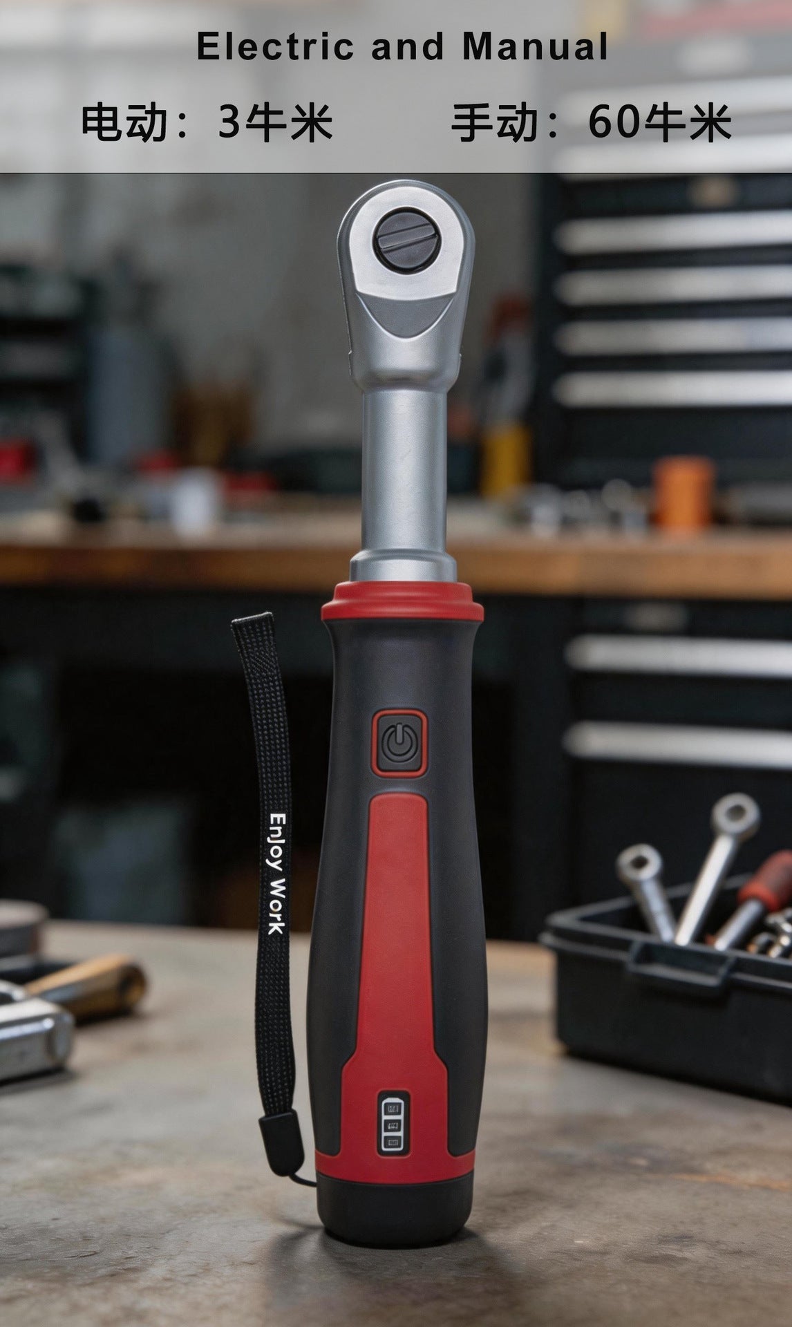 DONUMER Electric Ratchet Wrench 3/8" – Cordless, LED Light, Type-C Charging, 1800mAh
