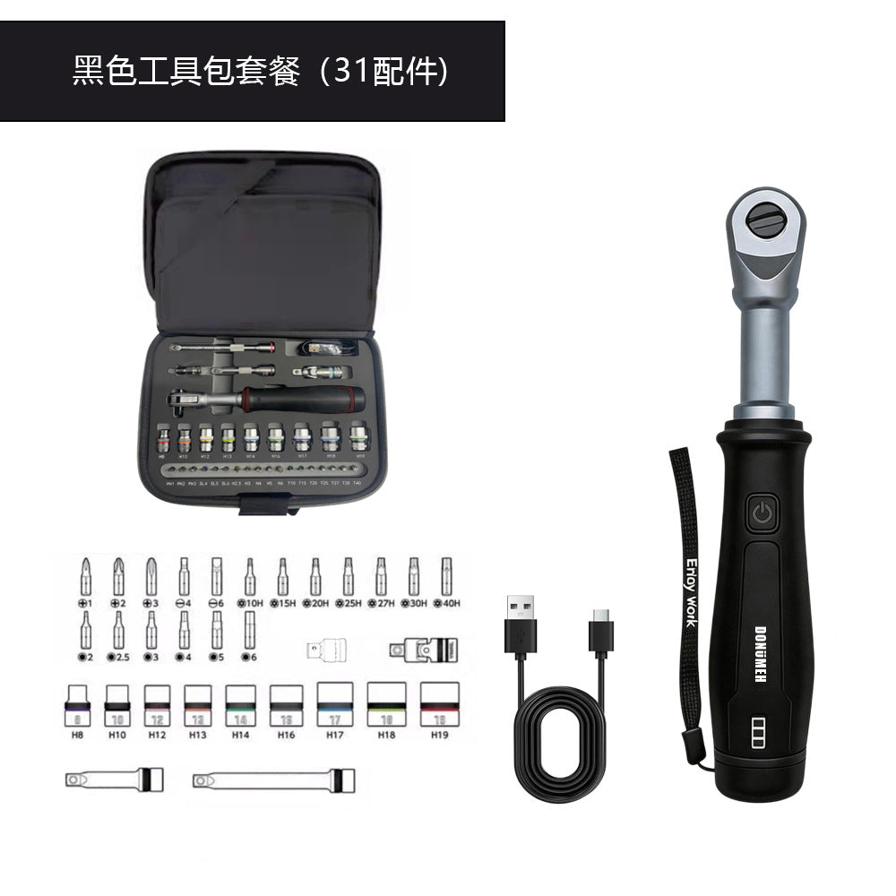 DONUMER Electric Ratchet Wrench 3/8" – Cordless, LED Light, Type-C Charging, 1800mAh