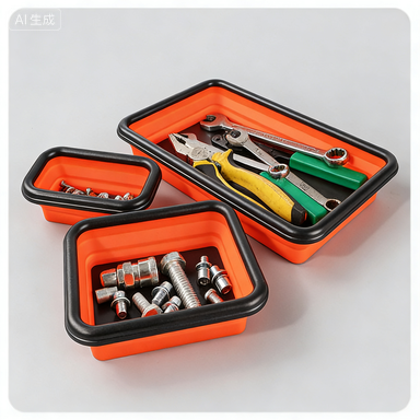 Flexible Magnetic Tool Tray - Universal Parts Organizer for Automotive Repair & Workshop