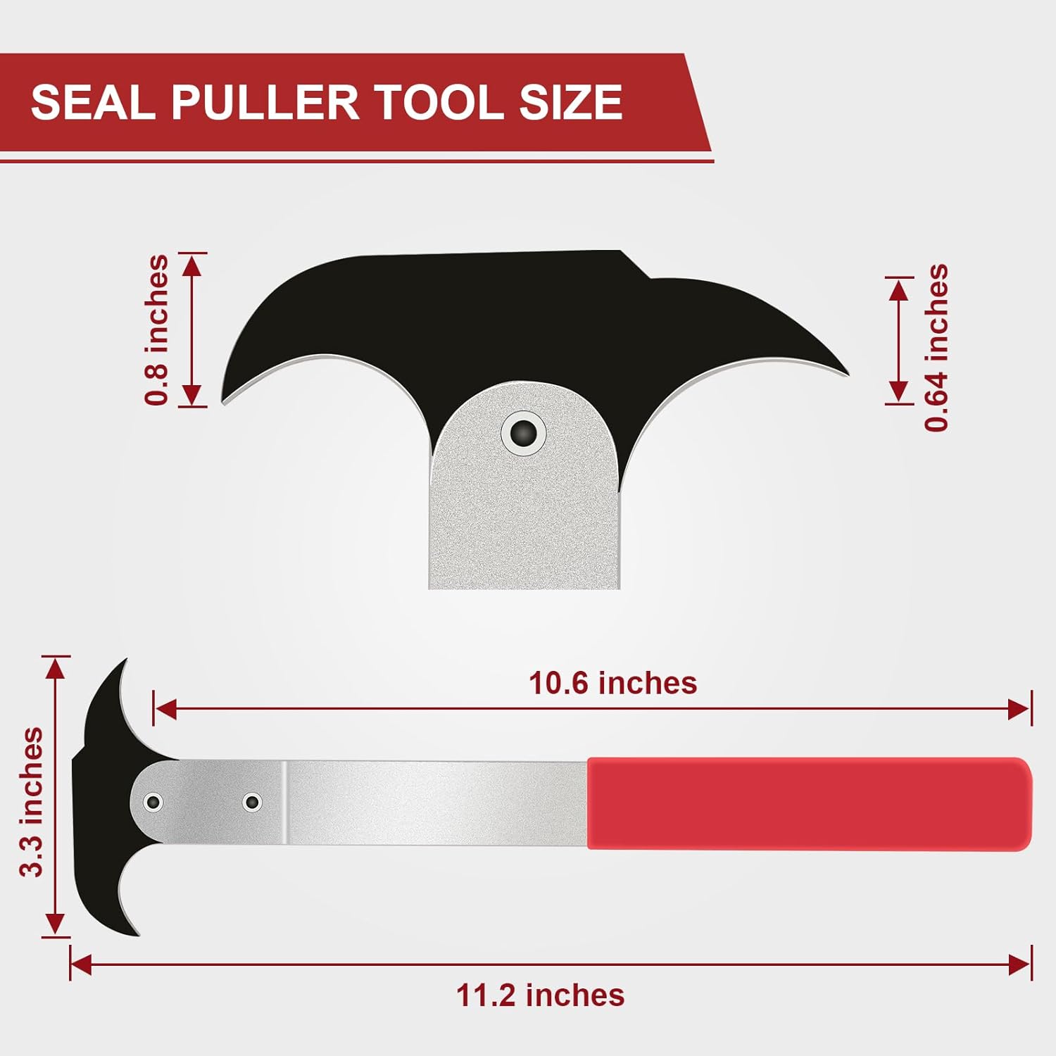 Seal Puller Oil Seal Removal Tool | Dual Hook with Galvanized Steel Body & Non-Slip Red Rubber Handle | Automotive, Farm & Industrial | YATEXAUTO
