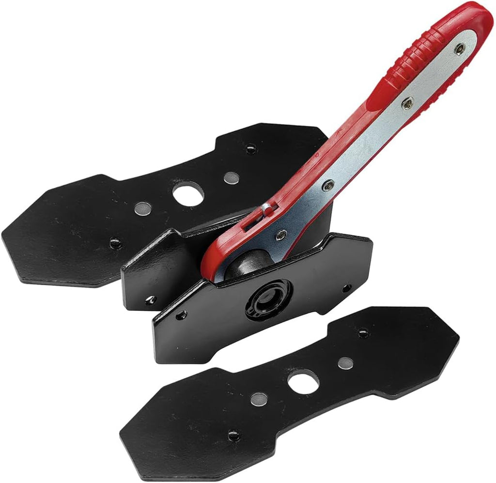 Brake Caliper Compression Tool | 360° Swing Ratchet | Caliper Piston Compressor with 2PCS Steel Plates & Caliper Hooks | Red | YATEXAUTO