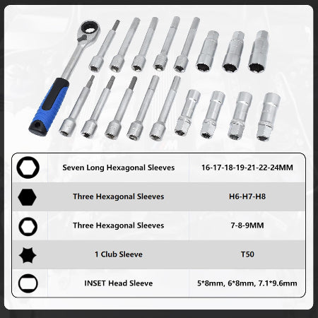 YATEXAUTO 18PCS Strut Nut Socket Set | 1/2" Drive | Chrome Vanadium Steel