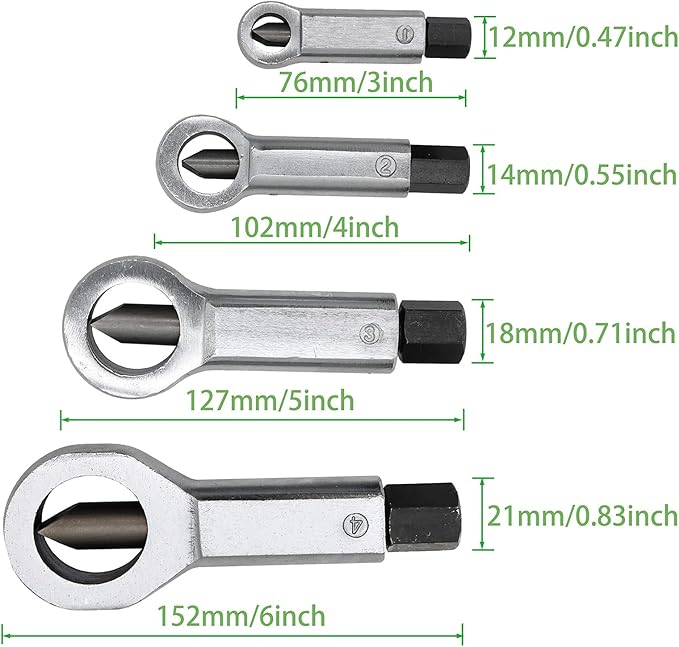Heavy Duty Nut Splitter Set | Bolt Buster Nut Cracker & Breaker | Broken, Damaged & Corroded Nut Removal Tool | YATEXAUTO