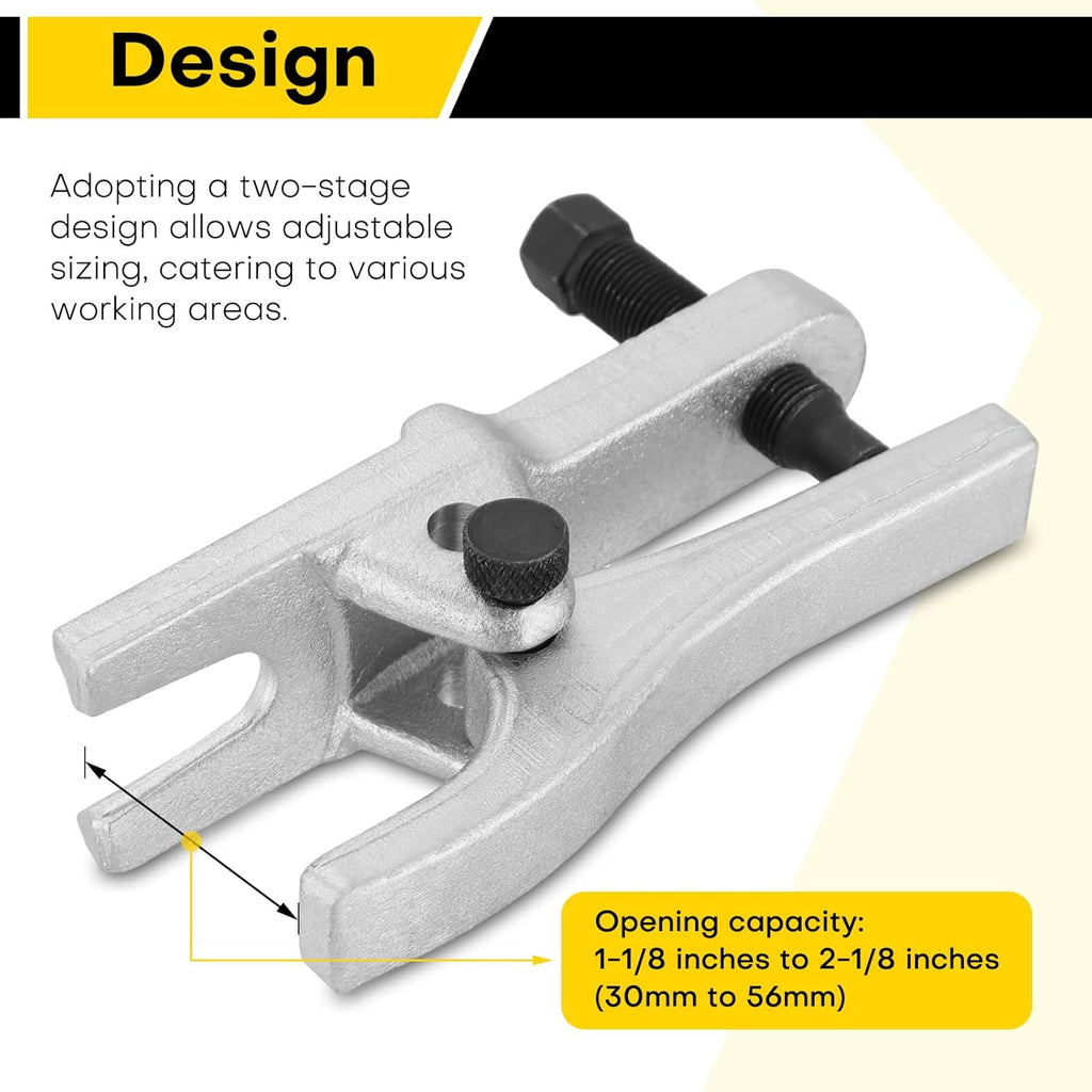 Ball Joint Separator | Adjustable 1-1/8" to 2-1/8" Tie Rod & Swing Arm Removal Tool | Cars, Trucks, ATVs | YATEXAUTO