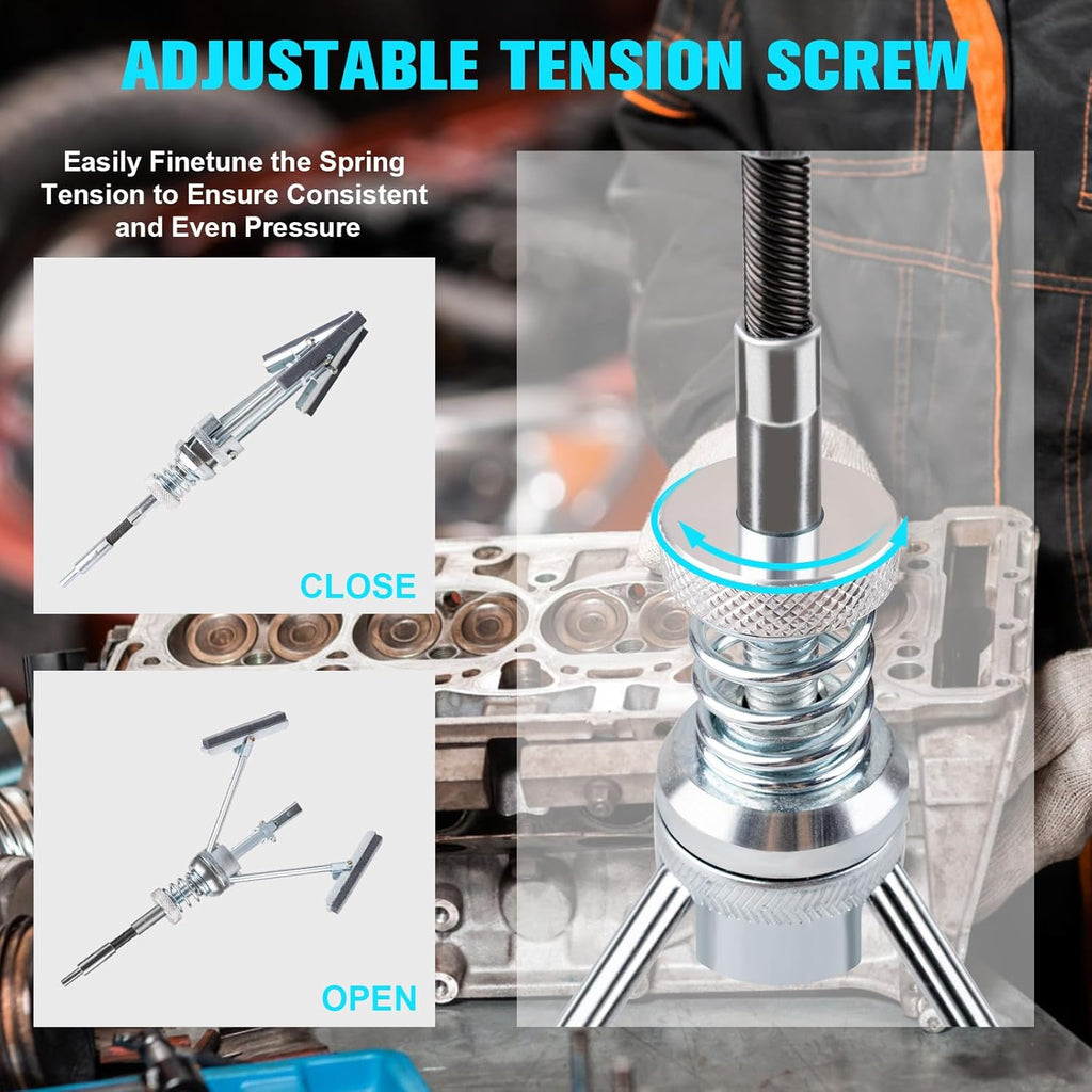 7PCS Engine Cylinder Hone Tool Set with Box, Adjustable Engine Cylinder Hone Tool Kit from Sizes 3/4" to 7" Cylinders, Engine Cylinder Grinding and Polishing Tools with 1-⅛", 3" and 4" Honing Stones