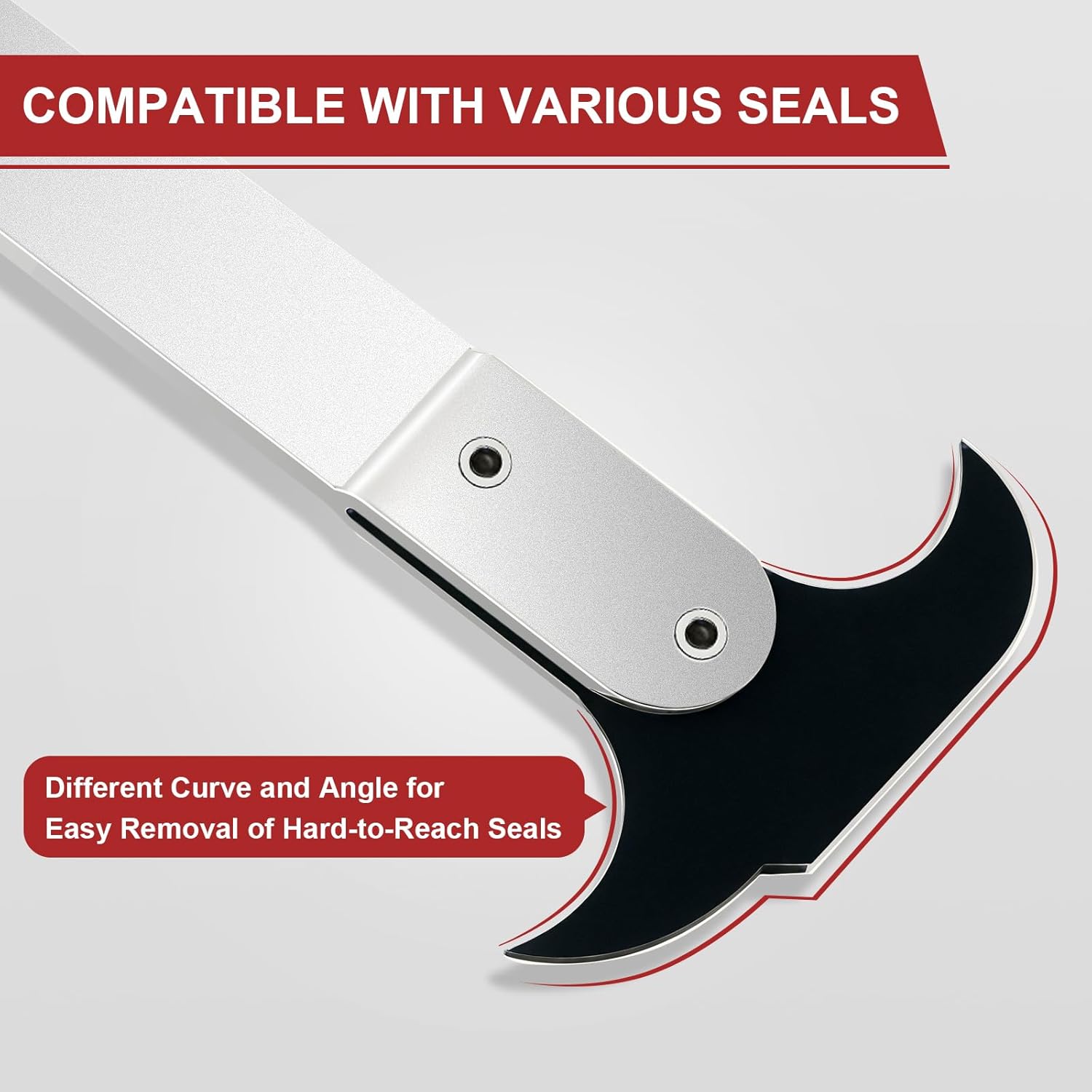 Seal Puller Oil Seal Removal Tool | Dual Hook with Galvanized Steel Body & Non-Slip Red Rubber Handle | Automotive, Farm & Industrial | YATEXAUTO