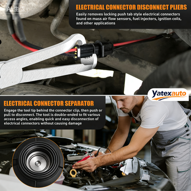 60° Angled Electrical Connector Disconnect Pliers | Fuel Injector & MAF Sensor Plug Removal | YATEXAUTO
