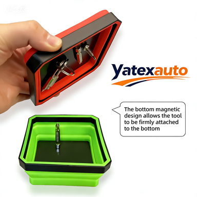 Flexible Magnetic Tool Tray - Universal Parts Organizer for Automotive Repair & Workshop