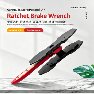 Brake Caliper Compression Tool | 360° Swing Ratchet | Caliper Piston Compressor with 2PCS Steel Plates & Caliper Hooks | Red | YATEXAUTO