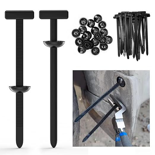 M93 Nylon Push-Through Cable Tie Clips | 100-Pack | 90mm Universal Automotive Fastener for Floor Mat, Fender Liner & Body Panel