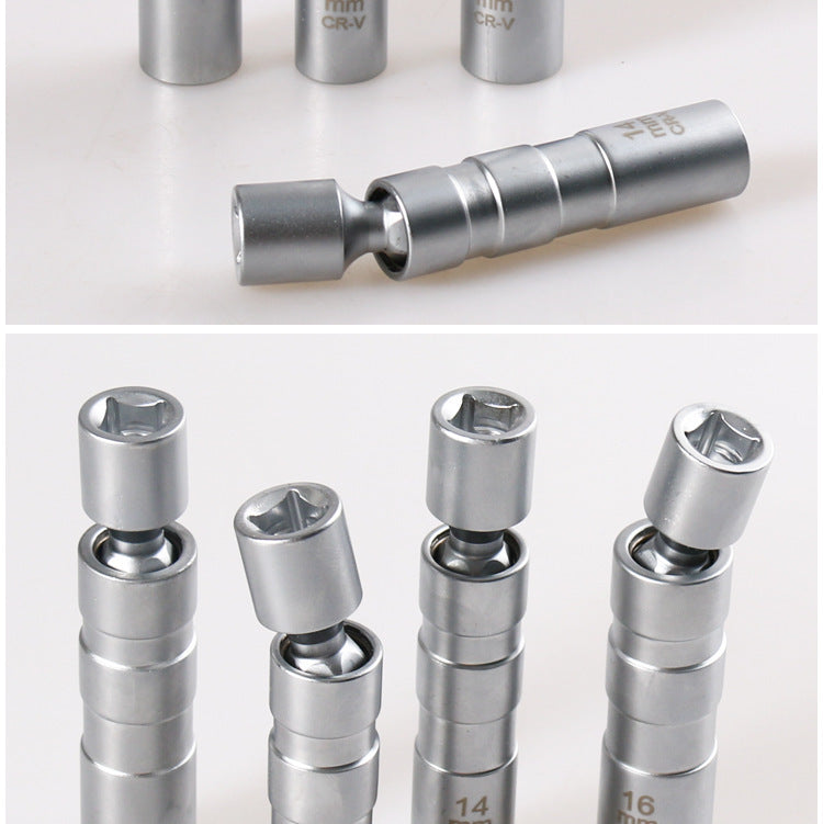 YATEXAUTO Magnetic Spark Plug Socket Set 14mm & 16mm – Thin Wall 12-Point 3/8" Drive | CR-V Steel Swivel Universal Joint