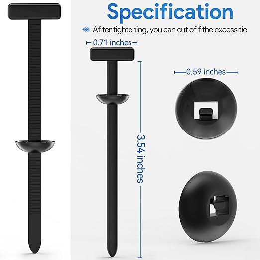 M93 Nylon Push-Through Cable Tie Clips | 100-Pack | 90mm Universal Automotive Fastener for Floor Mat, Fender Liner & Body Panel