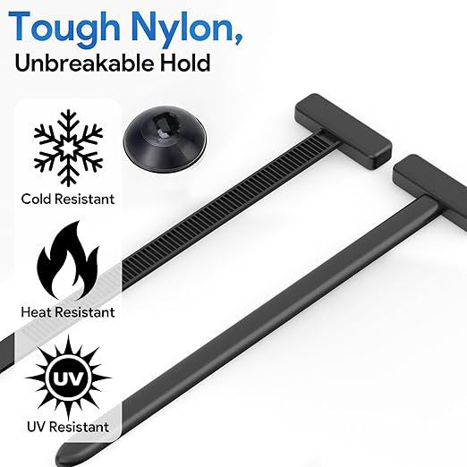 M93 Nylon Push-Through Cable Tie Clips | 100-Pack | 90mm Universal Automotive Fastener for Floor Mat, Fender Liner & Body Panel
