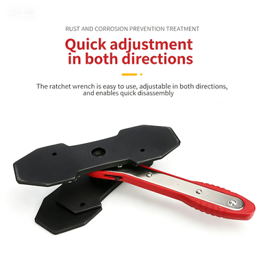 Brake Caliper Compression Tool | 360° Swing Ratchet | Caliper Piston Compressor with 2PCS Steel Plates & Caliper Hooks | Red | YATEXAUTO