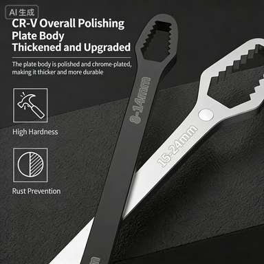 Multifunctional Self-Adjustable Wrench Set | Double-Head Self-Tightening | 3-17mm / 8-24mm | Home & Car Maintenance | YATEXAUTO