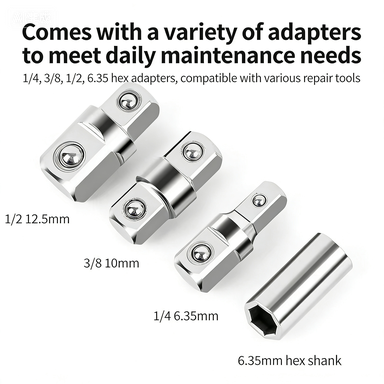 YatexAuto 5-Piece Ratchet Extension Wrench Set – Narrow Gap Tool + 4 FREE Socket Adapters (1/4″, 3/8″, 1/2″ & Hex)