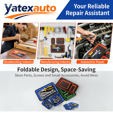 Flexible Magnetic Tool Tray - Universal Parts Organizer for Automotive Repair & Workshop