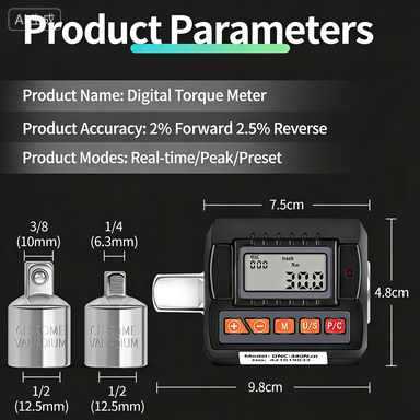Digital Torque Meter Adapter | ANC Series | 4 Models: 30 / 135 / 200 / 340 N.m | ±2% Accuracy | LCD Backlit Display