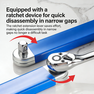 YatexAuto 5-Piece Ratchet Extension Wrench Set – Narrow Gap Tool + 4 FREE Socket Adapters (1/4″, 3/8″, 1/2″ & Hex)