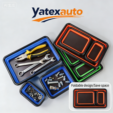 Flexible Magnetic Tool Tray - Universal Parts Organizer for Automotive Repair & Workshop