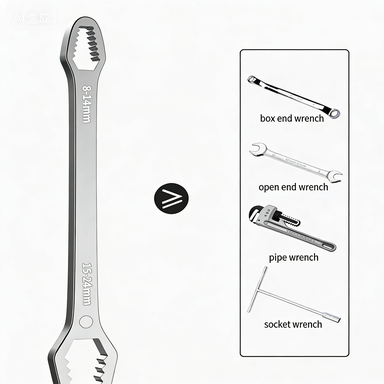 Multifunctional Self-Adjustable Wrench Set | Double-Head Self-Tightening | 3-17mm / 8-24mm | Home & Car Maintenance | YATEXAUTO